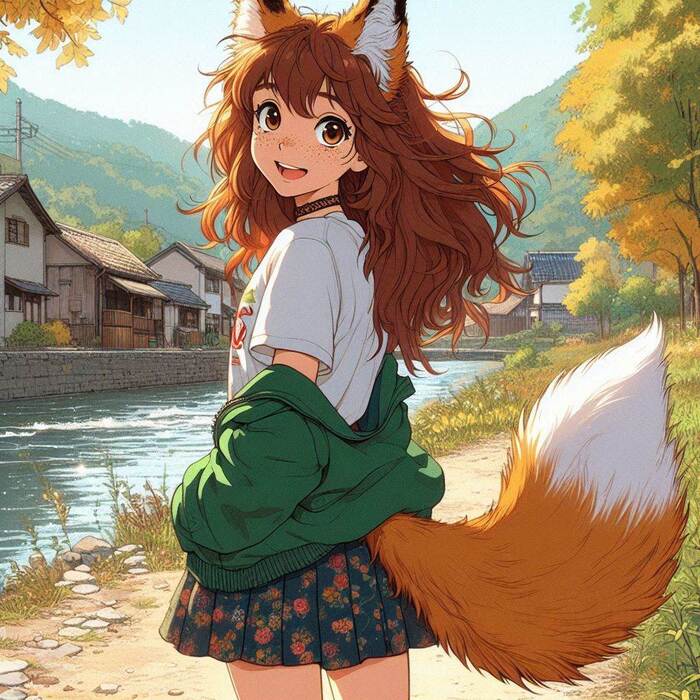    ,  , , , , Anime Art, Original Character, , Animal Ears, , , , , Ginger & White, 