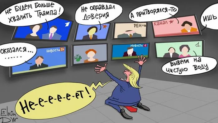 And again Trump is ours, it's good that he won and again, like in 2017, he will disappoint everyone again. Some kind of political Groundhog Day - Politics, USA, Elections, Donald Trump, Sergey Elkin, Mat, Caricature