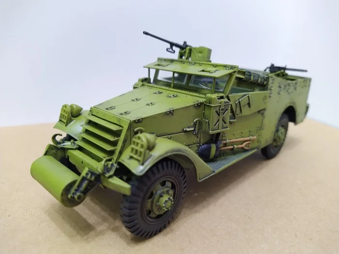 M3 SCOUT from Zvezda - My, Hobby, Stand modeling, Armoured personnel carriers, Longpost, Scale 1:35