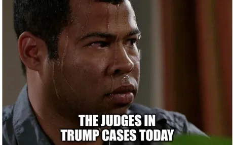 Judges in Trump cases today - 9GAG, Politics, Donald Trump, Picture with text, Referee, Memes, US elections