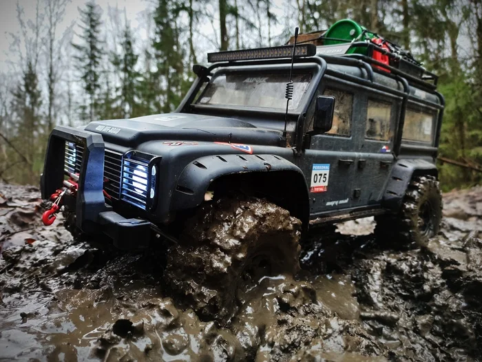 Autumn mud off-road for MJX H8H Defender 4x4 Drive - Моё, Радиоуправляемые модели, Фотография, Хобби, Длиннопост