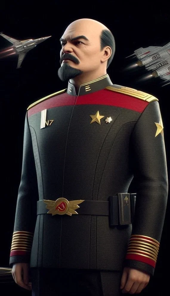 Admiral Ilyich, hero of the galaxy - Neural network art, October Revolution, N7, N7 Day, Mass effect, Lenin, Memes, Mat