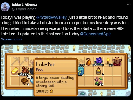 New Stardew Valley Bug: Players Are Getting 999 Lobsters in Bulk - Indie game, Computer games, Games, Stardew Valley