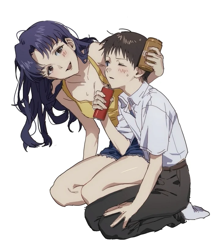 Пятница - Аниме, Anime Art, Misato Katsuragi, Shinji Ikari, Evangelion