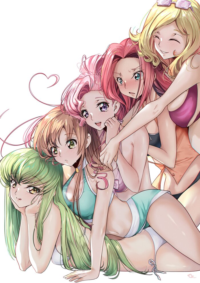      , Anime Art, CC (Code Geass), Kallen Stadtfeld, Euphemia li Britannia, Code Geass, Shirley Fenette