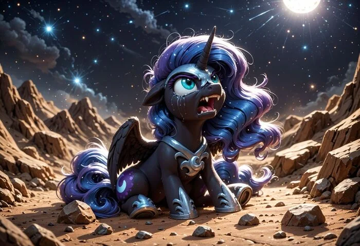 I'll be back!!!... - My little pony, Neural network art, Nightmare moon