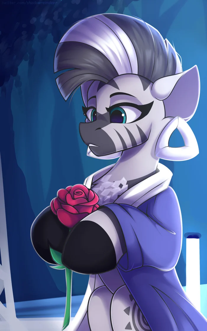 Zebra with a rose - My little pony, PonyArt, Zecora, Shadowreindeer