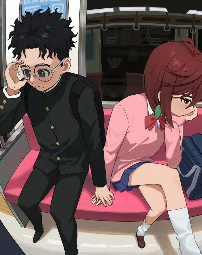   Anime Art, , Dandadan, Ekubo, Mob Psycho 100, Kageyama Shigeo, Ayase Momo, Takakura Ken,   