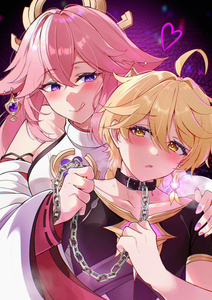    , Anime Art, Yae Miko (Genshin Impact), Aether (Genshin Impact), Genshin Impact