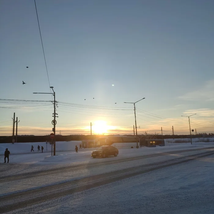 Goodbye sunshine, see you on the 25th! - My, Norilsk, polar night, The sun, The photo, Sunset