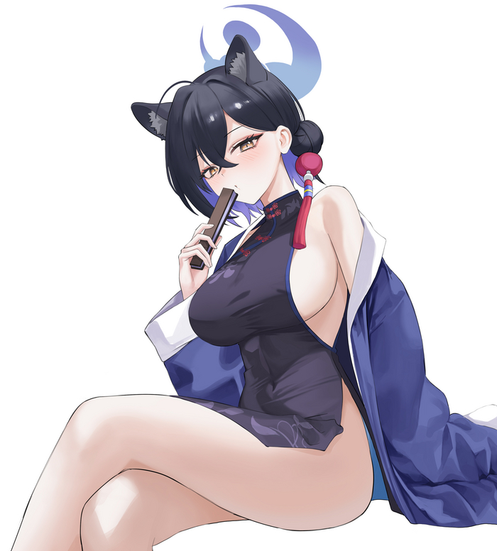 Urushibara Kaguya Anime Art, , Blue Archive, Urushibara Kaguya, Animal Ears, 