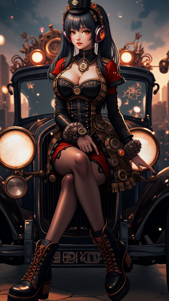 Continuation of the post Friday Miku.Steampunk - My, Friday Miku, Hatsune Miku, Flux, Steampunk, Neural network art, Нейронные сети, Stable diffusion, Reply to post, Longpost