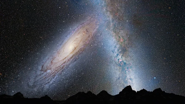 This is what the Andromeda galaxy would look like in 4 billion years - Stars, Computer graphics, Space, Andromeda, Night, Combination, Galaxy