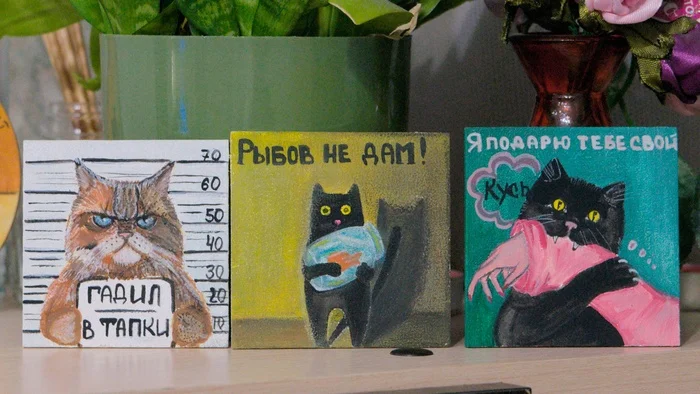 Meme magnets with funny cats - My, Meme Pets, Memes, Funny animals, cat, Kus, Do you sell fish?, Fat cats, Fluffy, Pet the cat, Cat lovers, Black cat, Laughter (reaction), Paws, Magnets, Acrylic, Souvenirs, Maine Coon, Animalistics, Dry pastel, Longpost