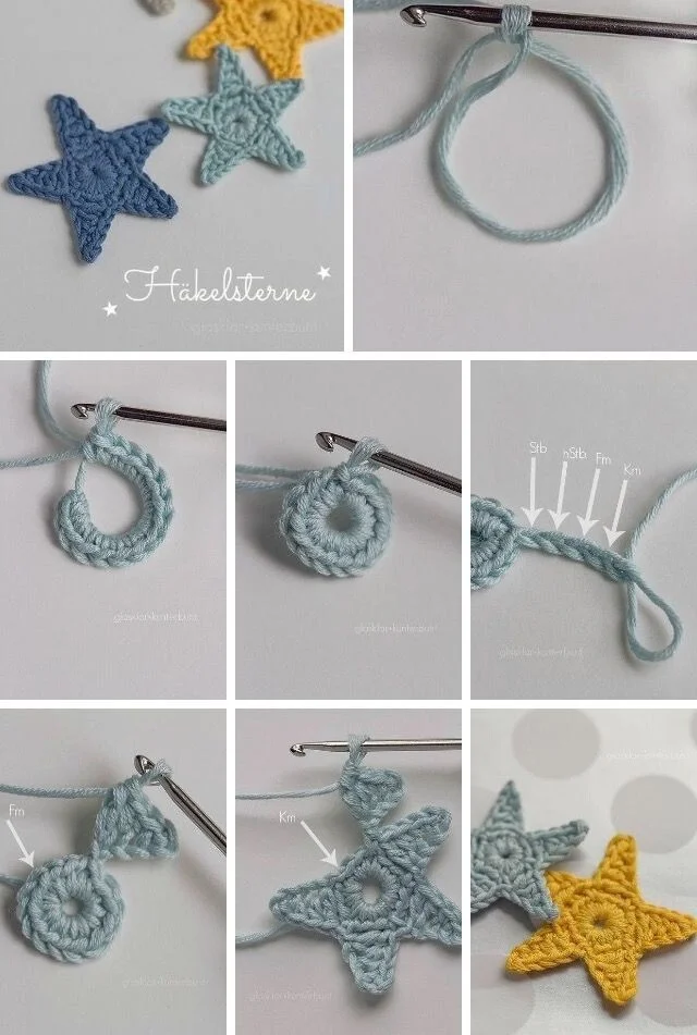 Knitted stars - Milota, Knitting, Stars