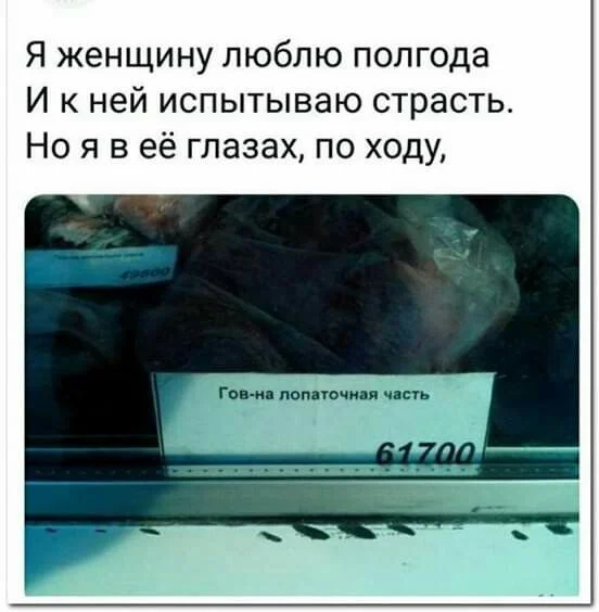 Don't abbreviate the word BEEF - Picture with text, Humor, Reduction, Sad humor, Rhyme, Love, Beef, Вижу рифму, Price tag, Repeat