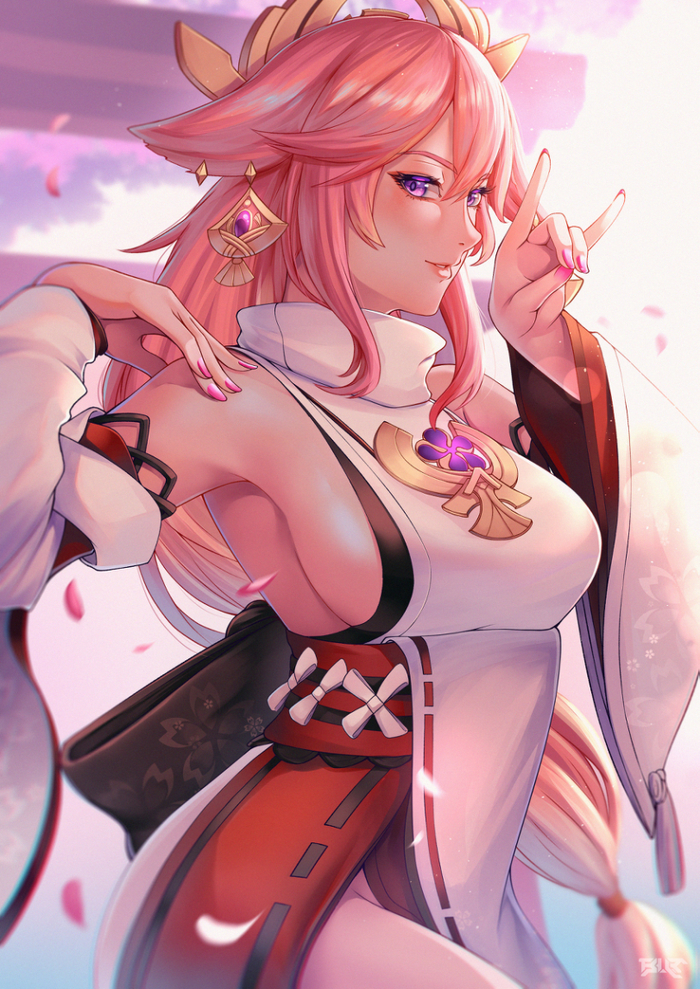 Fox Waifu Genshin Impact, , Anime Art, Yae Miko (Genshin Impact)