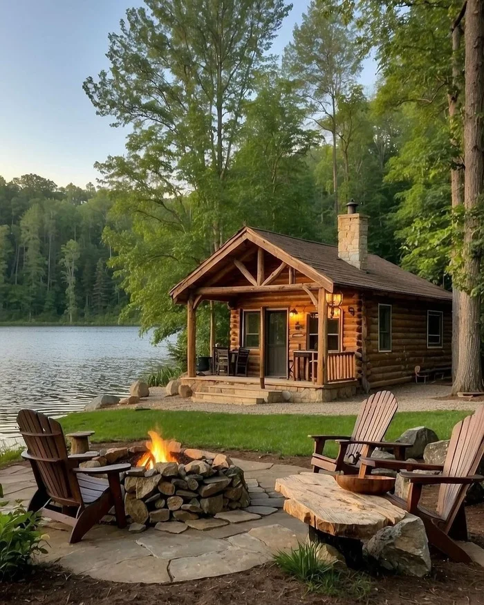 Relaxation on the river bank - The photo, Relaxation, Nature, Camping, River, House, Forest