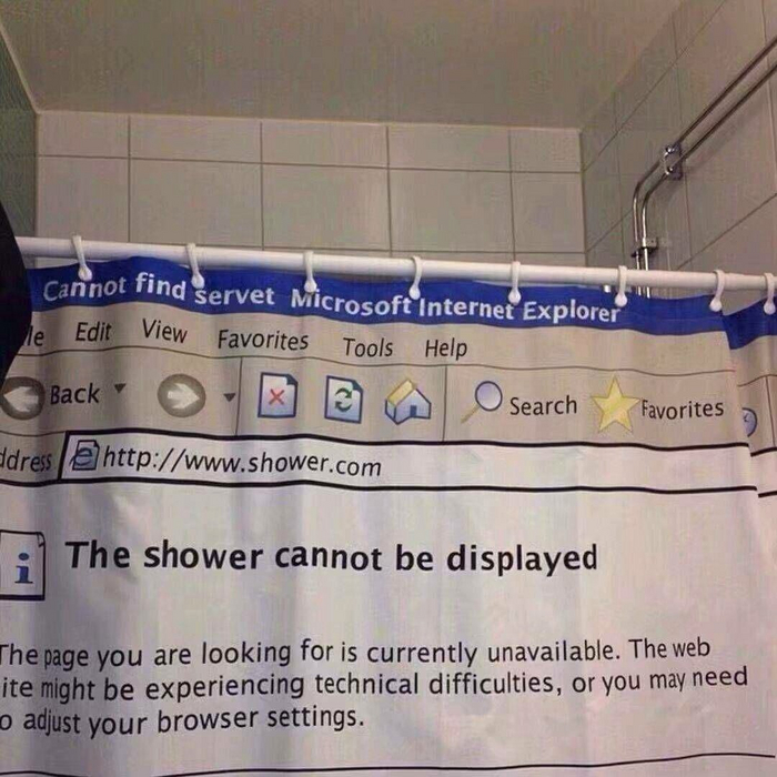 The shower cannot be used