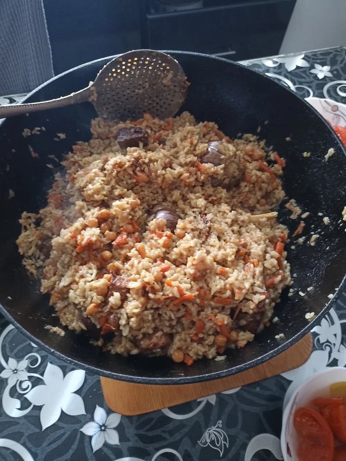 All the best!! I'm just making pilaf))! - My, Cooking in nature, Pilaf, Longpost