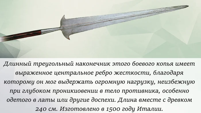 Боевое копье из Италии - Оружие, Военная история, История (наука), Вооружение, Нож, Яндекс Дзен (ссылка), Картинка с текстом