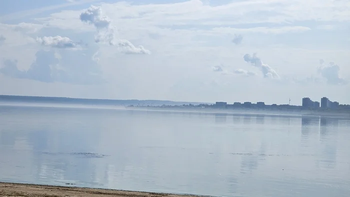 Morning fog over the Volga - My, Fog, River, Morning