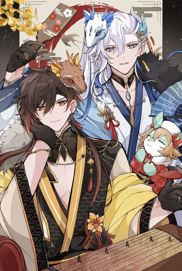 Long awaited meeting in 5.2 - Genshin impact, Art, Anime art, Zhongli (Genshin Impact), Neuvillette (Genshin Impact), Longpost