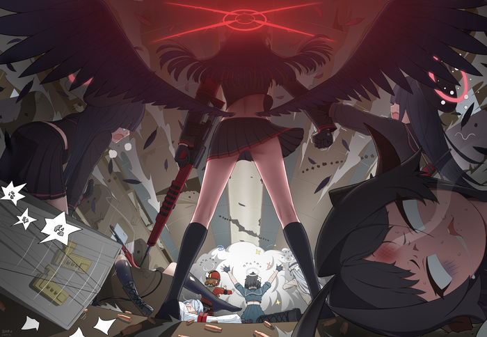        , Anime Art, , , Ichika (Blue Archive), Kasumi (Blue Archive), Blue Archive, Shiromi Iori, ,   , ,   , Mob-chan (Blue Archive)
