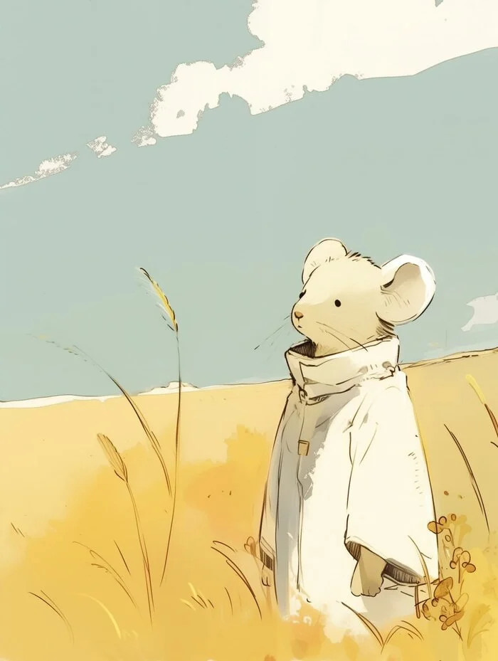 Not a cat either, but still, why not? - Mouse, Field, Longpost, Illustrations