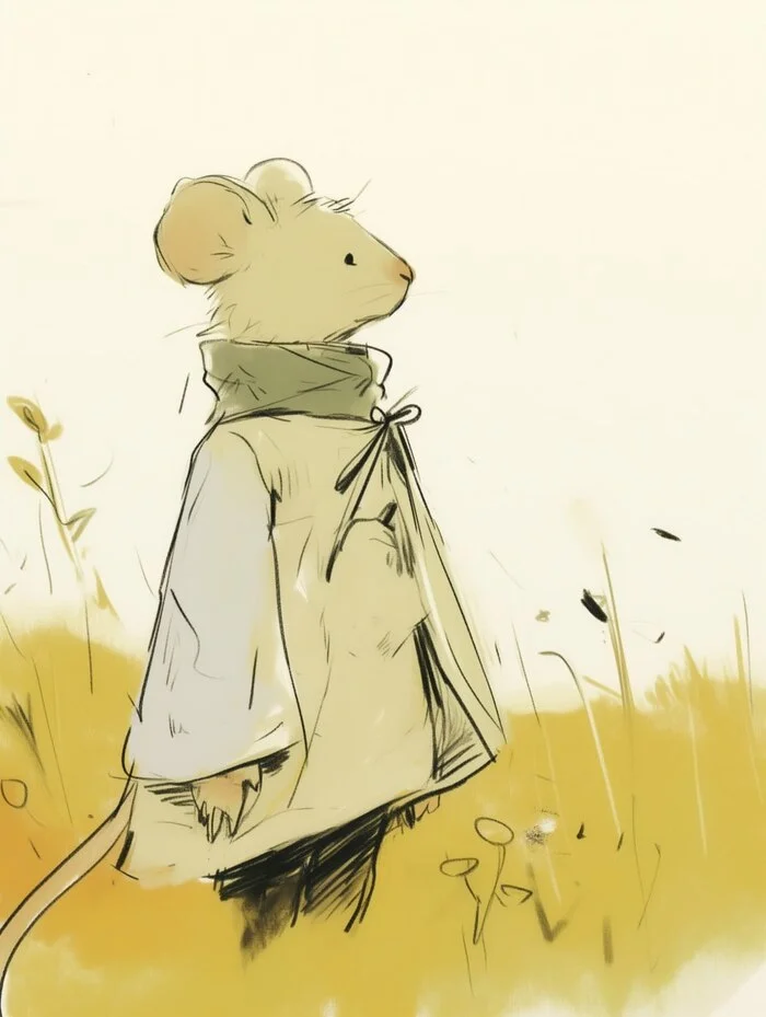 Not a cat either, but still, why not? - Mouse, Field, Longpost, Illustrations