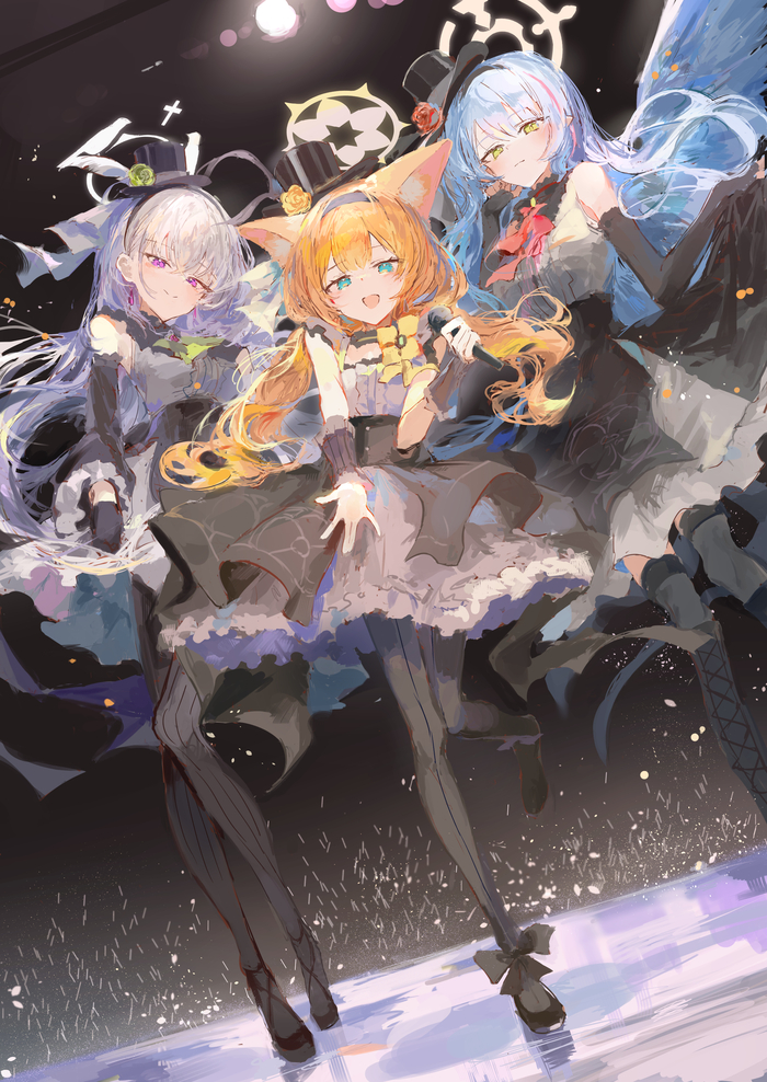 Mari , Mine  Sakurako , Anime Art, Blue Archive, Utazumi Sakurako, Ikekura Marina, Aomori Mine, ,  , , Animal Ears, , , , , 