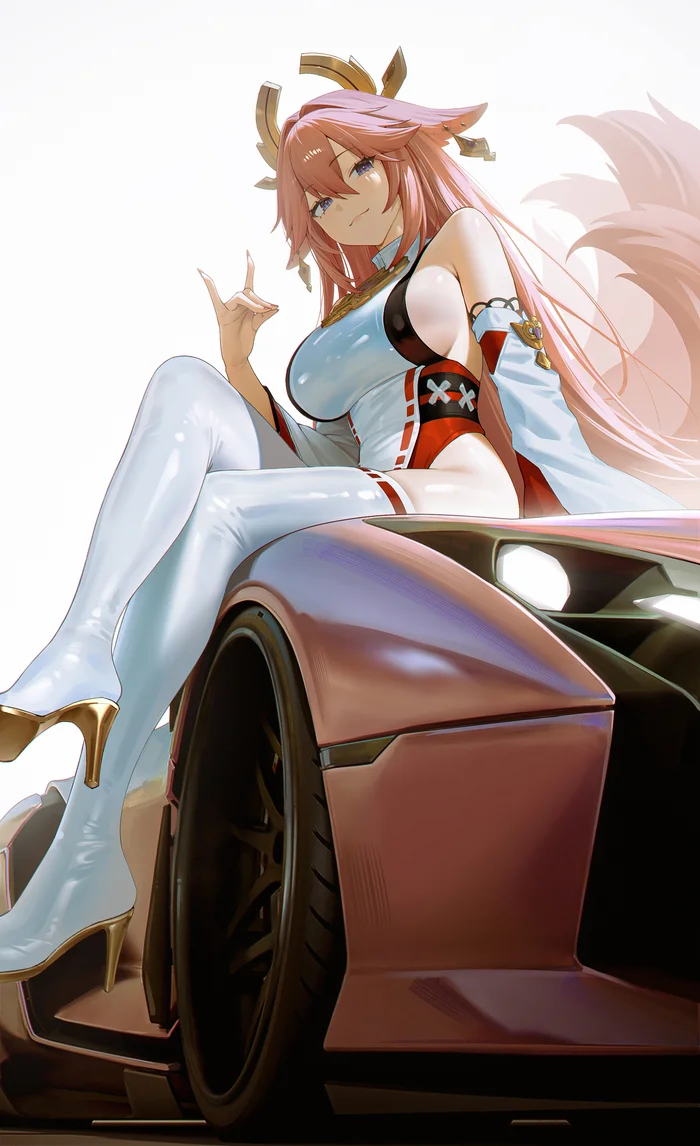 Racer - Genshin impact, Art, Anime art, Yae Miko (Genshin Impact)