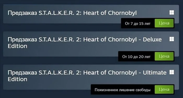 В Steam объявили цены на S.T.A.L.K.E.R. 2 в российском регионе - Компьютерные игры, Игры, Сталкер 2: Сердце Чернобыля, Steam, Картинка с текстом, Юмор, Волна постов