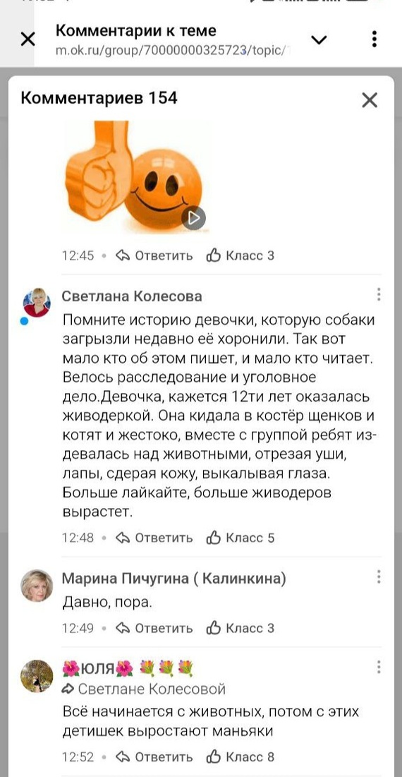 Очередная клевета от зоозащитницы о загрызенных собаками детях - Радикальная зоозащита, Бродячие собаки, Нападение собак, Зоозащитники, Клевета, Одноклассники, Негатив, Собака, Скриншот