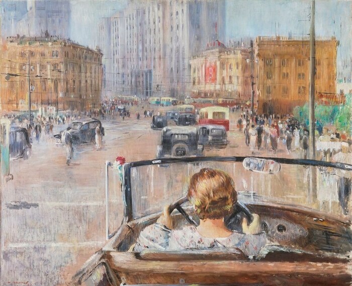 Юрий Пименов (1903-1977), «Новая Москва», 1937, холст, масло. 140х171 см Арт, СССР, Сделано в СССР, Москва, 1937, Картина маслом, Холст