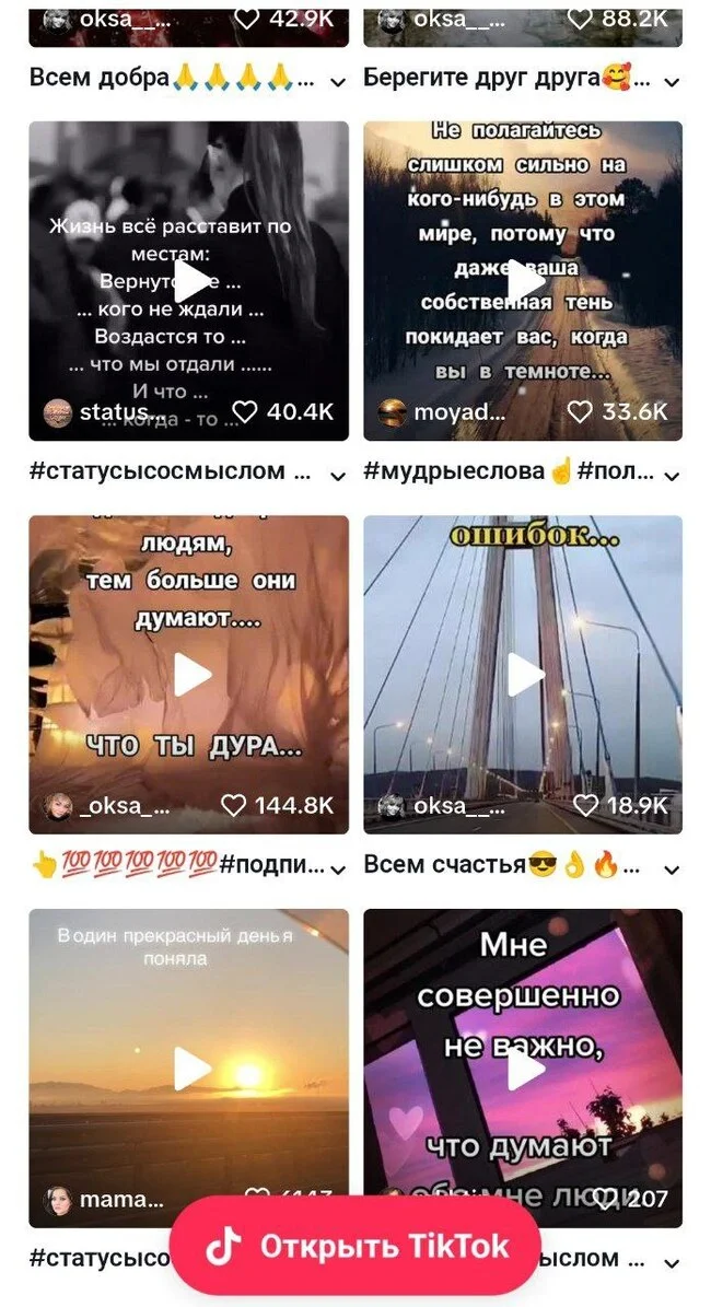 Статусы со смыслом из Тик-Тока - Моё, Мысли, Юмор, Бесит, Tiktok, Картинки, Видео, Мат, Длиннопост