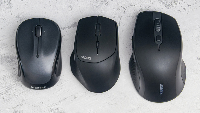 Logitech M325s, Rapoo MT550, Ugreen MU101