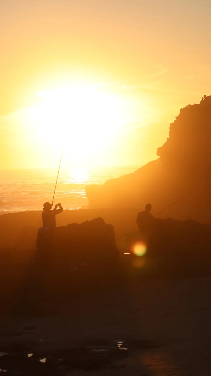 Fishermen at sunset - My, Morocco, Agadir, The photo, Canon, Sunset, Fishing, The sun