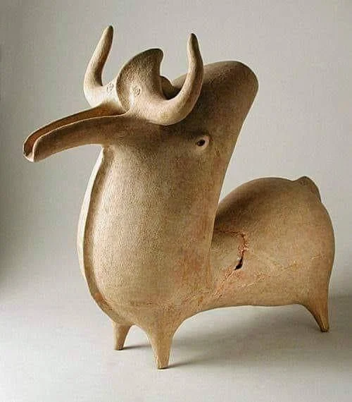 Pottery vessel in the shape of a bull (ram?) - My, Ancient artifacts, Museum, Iran