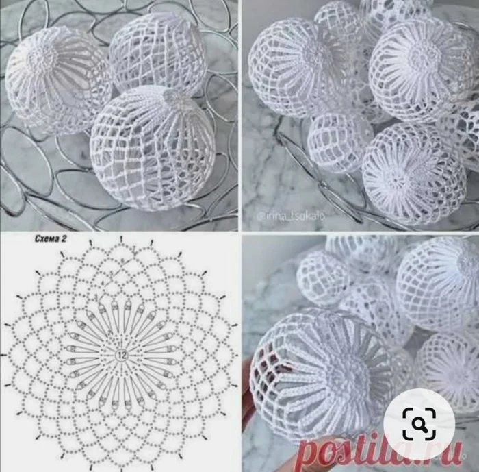 Knitted Christmas Ball Patterns - Knitted toys, Knitting, New Year, Longpost, Scheme, Images