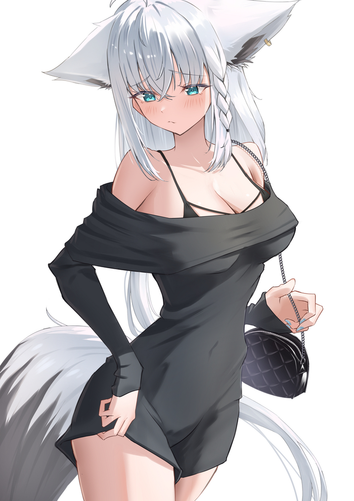 Fubuki Anime Art, , Hololive, Virtual YouTuber, Shirakami Fubuki, Animal Ears, 