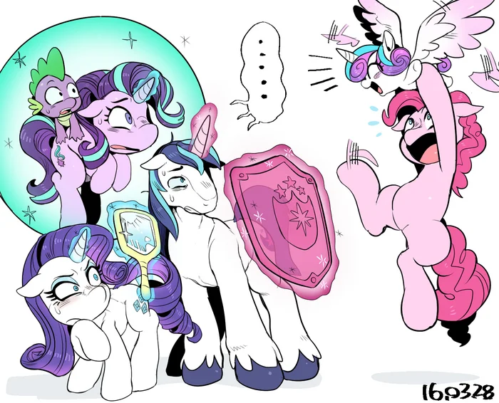 Dangerous Games - My little pony, Starlight Glimmer, Spike, Rarity, Shining armor, Pinkie pie, Flurry heart