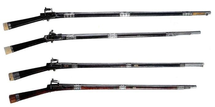 Образцы кавказских (в данном случае - грузинских) кремневых ружей XVIII столетия