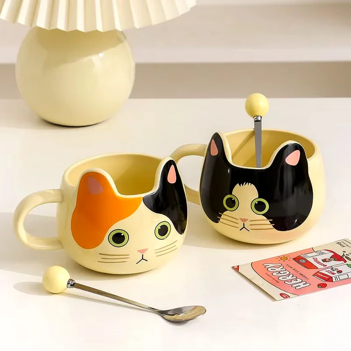 Cat mugs - cat, Кружки, Mug with decor, Tableware