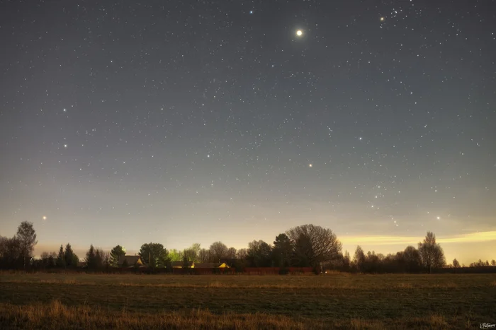 Orion Rising - My, The photo, Nature, Sky, Night, Astrophoto, Starry sky, Night shooting, Landscape, Beautiful view