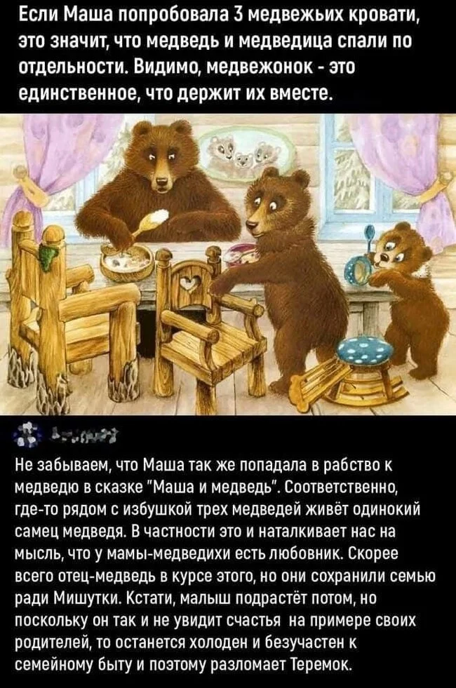 Маша и медведь - Психология, Маша и медведь, Юмор, Мемы, Картинка с текстом, Ирония, Суть, Telegram (ссылка)