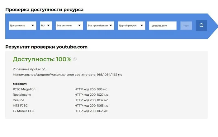 Here they write that YouTube started working without dancing with a tambourine - My, Youtube, Unlocking, Проверка, Roskomnadzor, Bypass locks, Bypass restrictions, Internet Service Providers