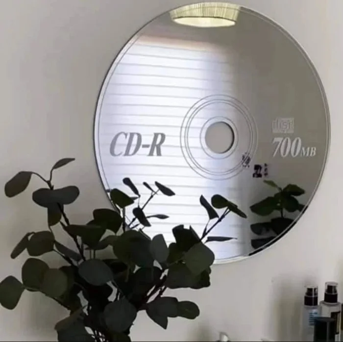 They still couldn't find a drive of the required size and hung it on the wall - CD, Discs, Mirror, Interior Design