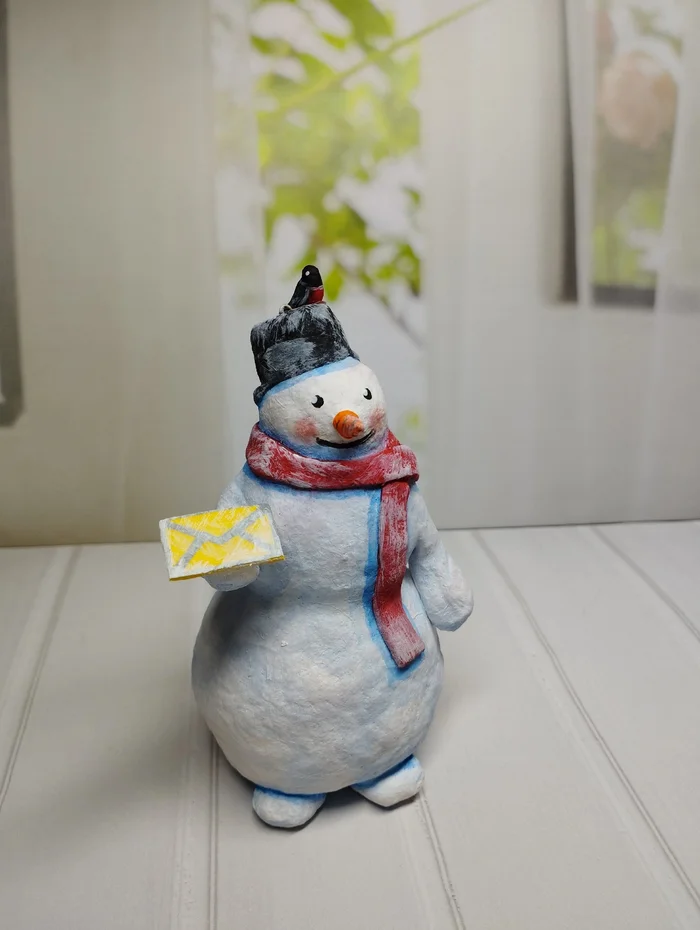 Snowman. Cotton wool toy for the Christmas tree - snowman, Christmas decorations, New Year, Snow, Winter, Presents, Children, beauty, Nostalgia, Toys, Parents and children