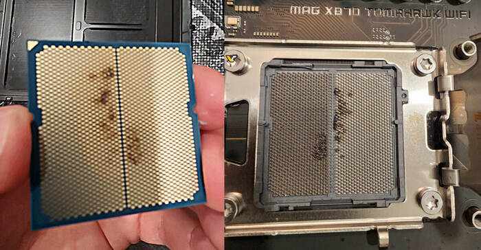 Reddit user's Ryzen 7 9800X3D burns out - Negative, Computer hardware, Gaming PC, Computer, Innovations, Electronics, AMD, AMD ryzen, CPU, New items, Burned out, Manufacturing defect, MSI, Motherboard